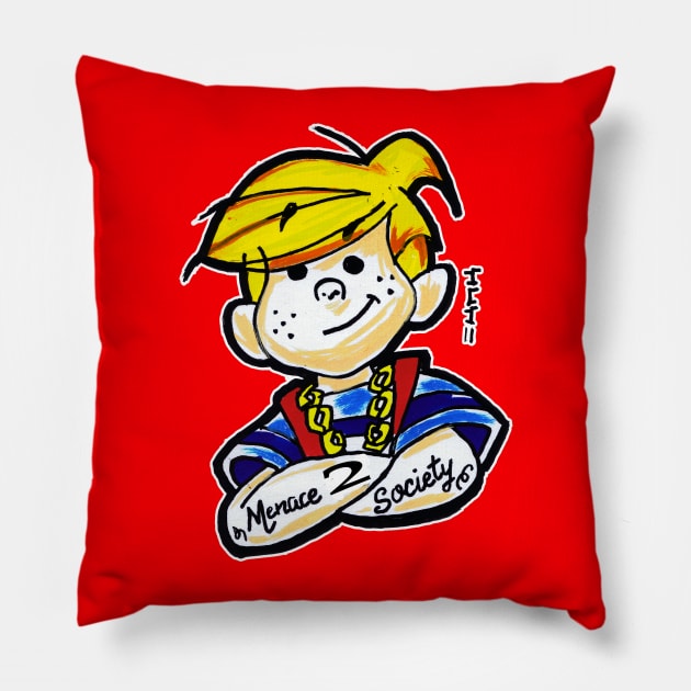 Dennis 2 Tha Menace II Society Pillow by sketchnkustom