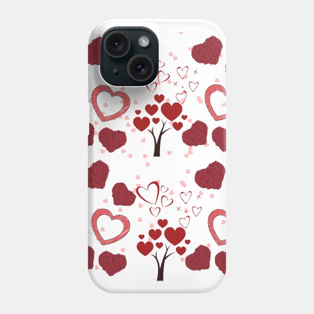 Flowers, Tree and heart Gift. A sweet gift of love Phone Case by Just Simple and Awesome