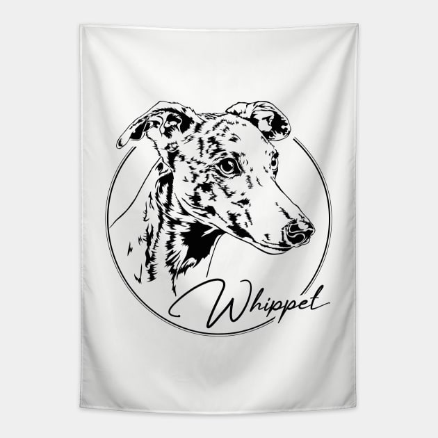 Funny Proud Whippet dog portrait sighthound mom Tapestry by wilsigns