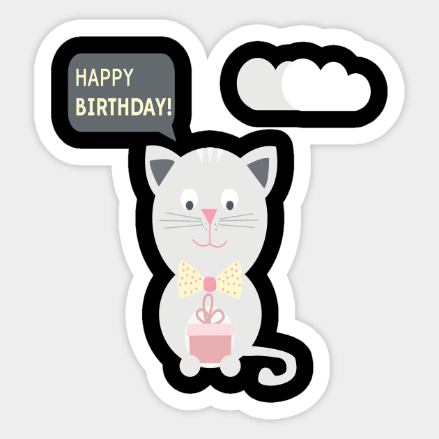 Happy Birthday Funny Cats - Funny Cats - Sticker | TeePublic Happy Birthday Funny Cats - Funny Cats - Sticker | TeePublic