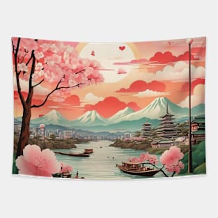 Japan Valentine's Day Vintage Retro 2 Tapestry