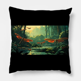 Pond of the Dragonfly Pillow