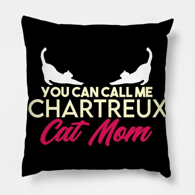 Chartreux cat mama breed. Perfect present for mother dad friend him or her Pillow by SerenityByAlex