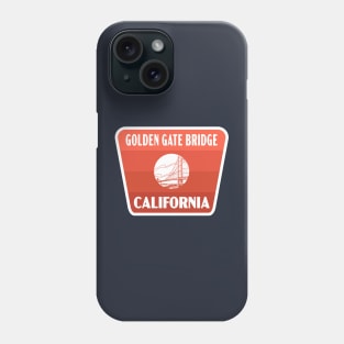 Golden Gate Bridge California Retro Badge (Red) Phone Case