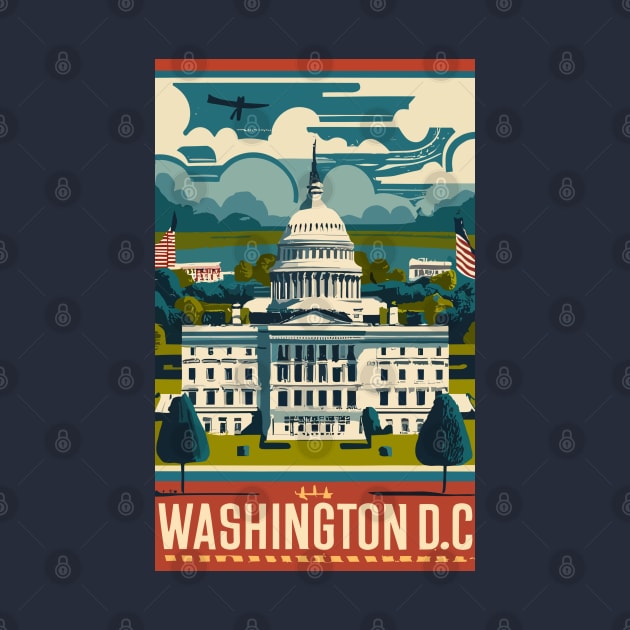 A Vintage Travel Art of Washington DC - US by goodoldvintage