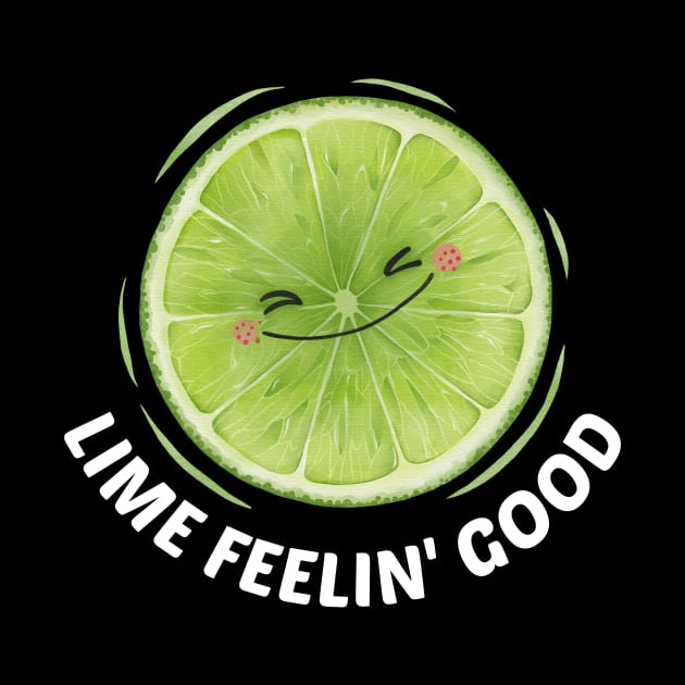 Lime Feelin' Good - Cute Lime Pun by Allthingspunny