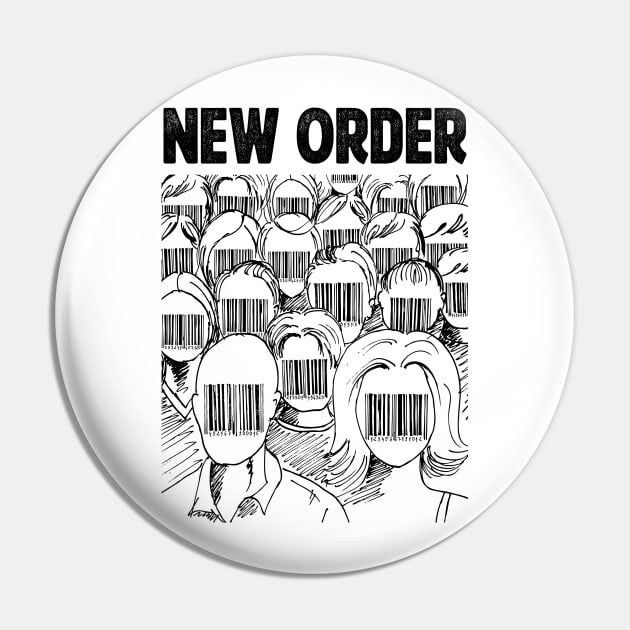 Barcode face New Order Pin by adima