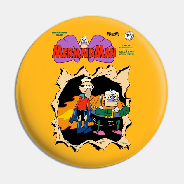 Mermaid Man and Barnacle Boy Comic Pin by svthyp