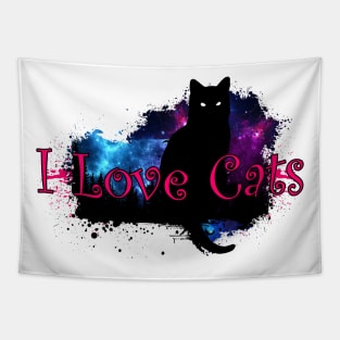 I Love Cats - Galaxy Tapestry