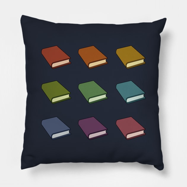 Rainbow books Pillow by ballooonfish