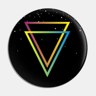 RETRO TRIANGLES WITH STARS IN THE UNIVERSE Pin