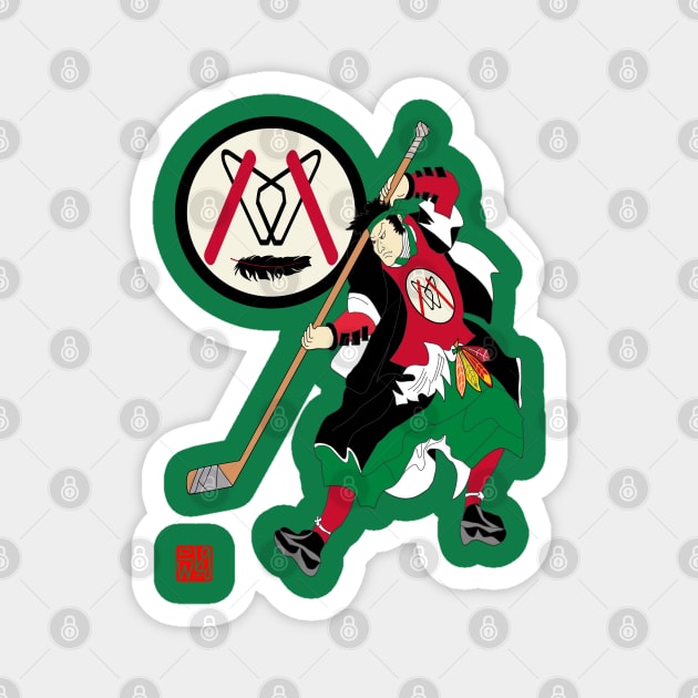 Chicago Blackhawks Samurai Magnet by BennySensei