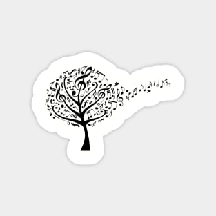 Music tree with flying musical notes Magnet