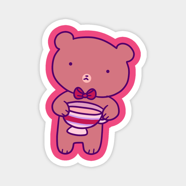 Tea Teddy Bear Magnet by saradaboru