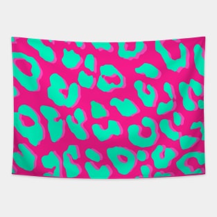 Leopard Print Pink Mint Tapestry