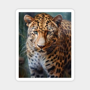 Amazing Zoo Leopard in Oil Paint Hyperrealism Magnet