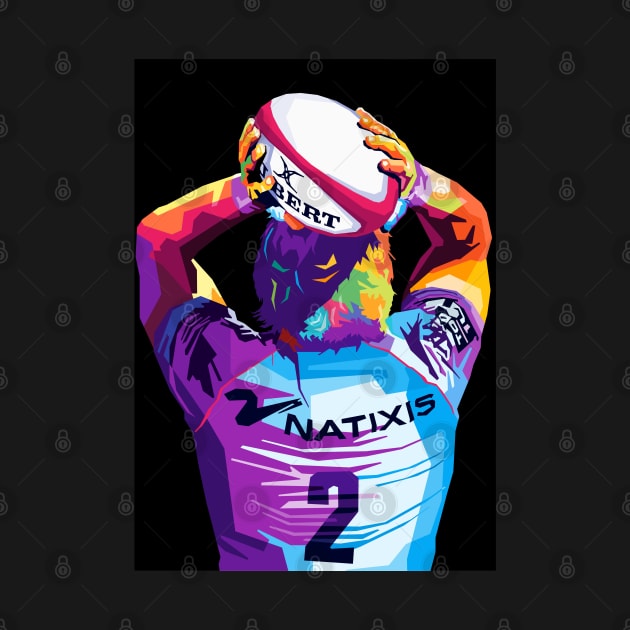 Rugby Union Player Pop Art by Zet Art