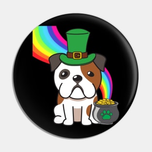 Funny bulldog celebrates st patricks day Pin