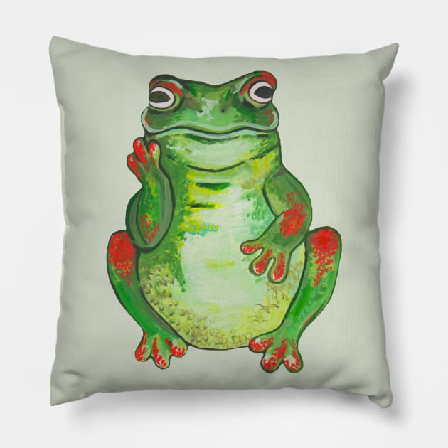 Big confused tropical frog Pillow by deadblackpony