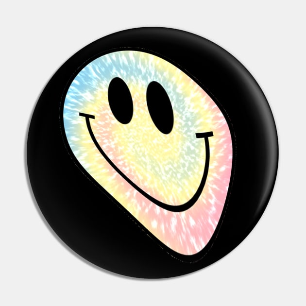 Trippy Psychedelic Smile Face Tie Dye Pin by julieerindesigns