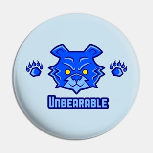 Blue Unbearable - Blue Bear With Claws Pin