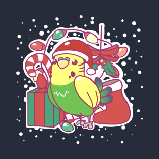 Christmas Budgie Yellow T-Shirt