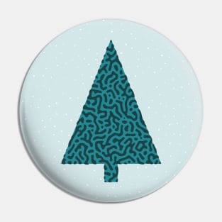 Turing Pattern Christmas Tree (Green) Pin