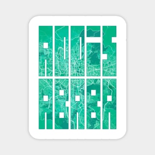 Addis Ababa, Ethiopia City Map Typography - Watercolor Magnet