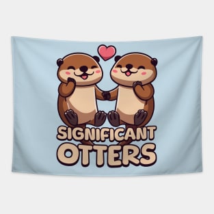 Significant Otters. Cute Otter Cartoon! Tapestry