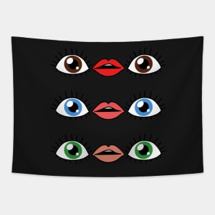 Eye Mouth Eye Emoji set Tapestry