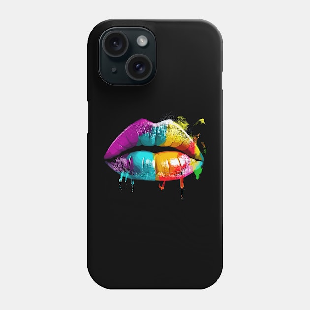 Colorful Rainbow Lips Vibrant and Eye-Catching LGBT Pride Shirt" Phone Case by TeeTrendz