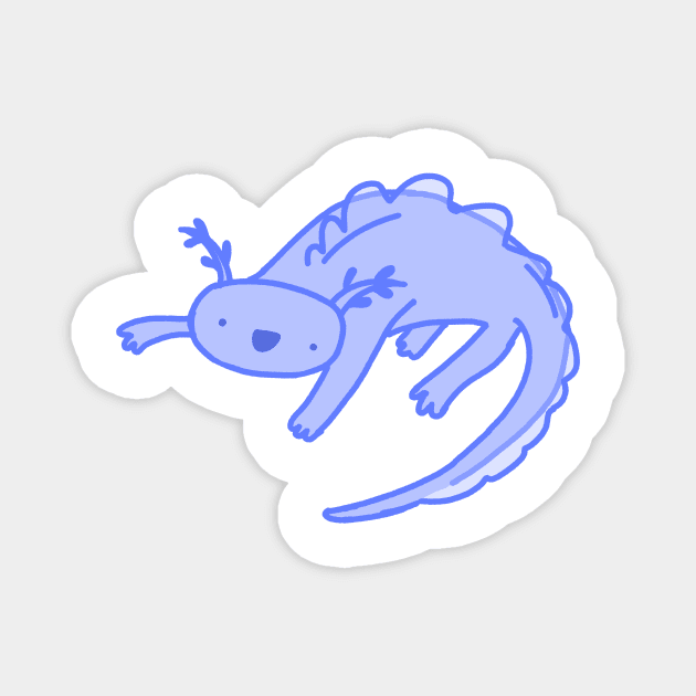 Blue Axolotl Magnet by diffrances