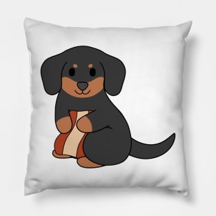 Black Dachshund Bacon Pillow