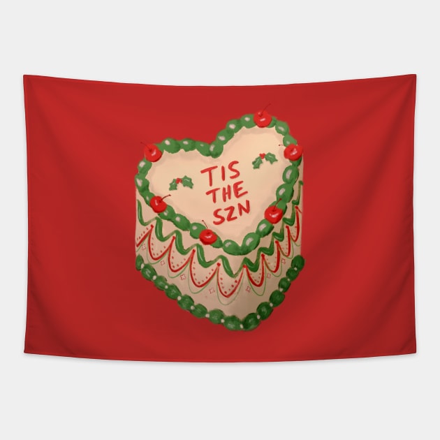 Tis The Season - Christmas vintage cake icing Tapestry by alfrescotree