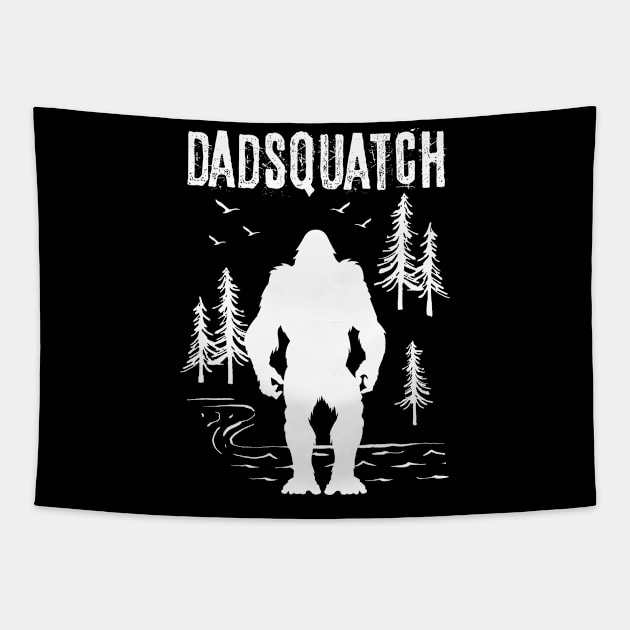 Dadsquatch Funny Bigfoot Tapestry by Tesszero