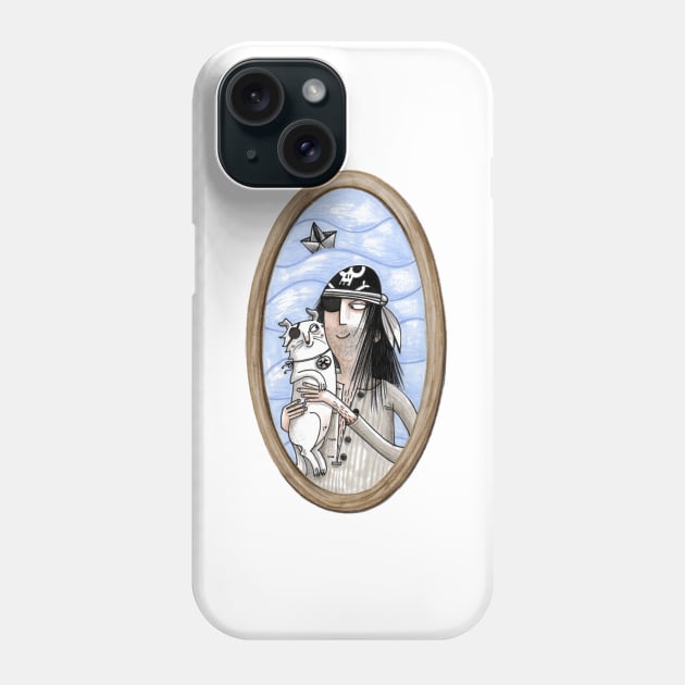 Pirat mit seinem Hund - Pirate With His Dog Phone Case by JunieMond