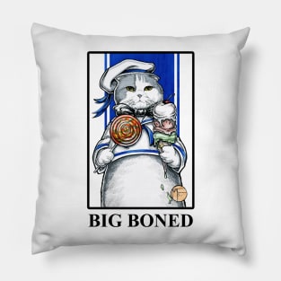 Sailor Cat With Ice Cream - Black Outlined Version with Quote Pillow