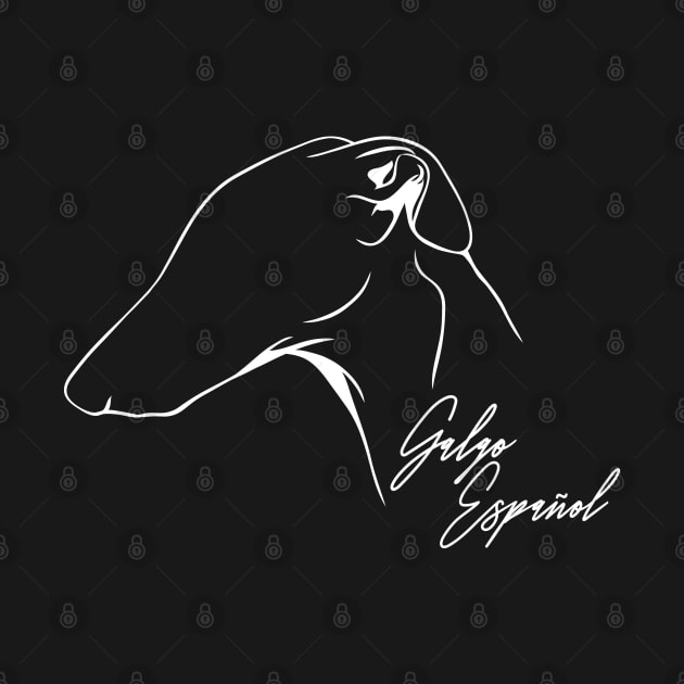 Proud Galgo Espanol profile dog lover sighthound gift by wilsigns