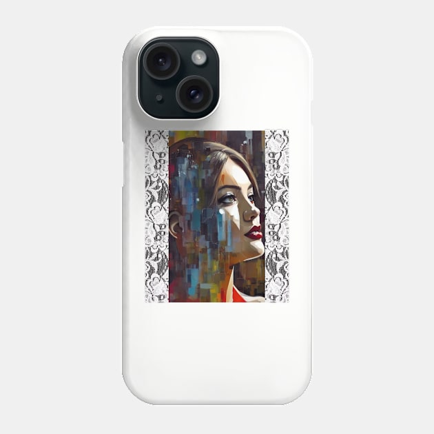 Lace Trimmed Beauty Profile Phone Case by PersianFMts