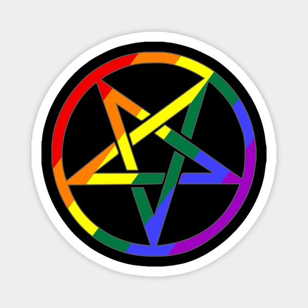 Rainbow Pentagram Magnet by AmandaPandaBrand