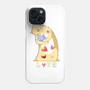 Love Cat with Bird Phone Case