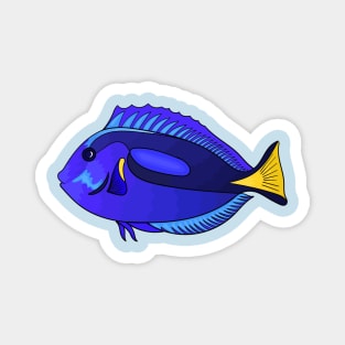 Blue tang fish cartoon illustration Magnet