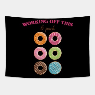 Working Off This 6 Pack Donut Tapestry