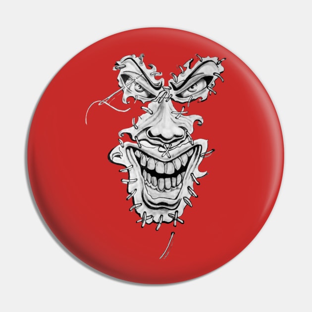 The evil face Pin by Grimspencilart