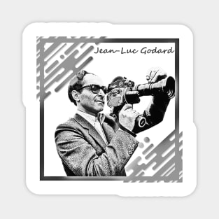 Jean-Luc Godard in Black and White Frame Concept Magnet