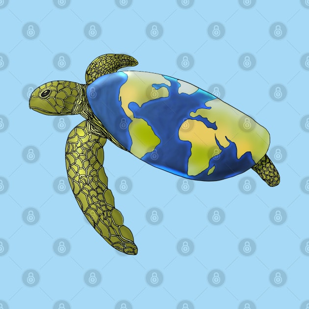 Save the Turtles / Save the Planet / Turtles Holding the Earth by Lunar Scrolls Design