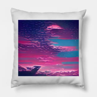 Aesthetic Vaporwave Sky Pillow