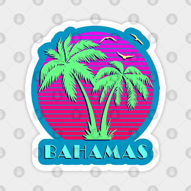 Bahamas Palm Trees Sunset Magnet by Nerd_art