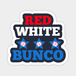 Red White and Bunco Flag Dice Funny Bunco Dice Game Magnet