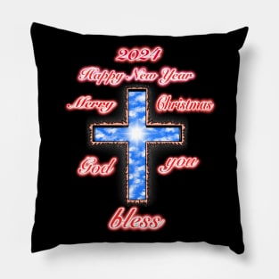 Jesus Christ cross holy cross merry Christmas and happy new year god bless you Pillow